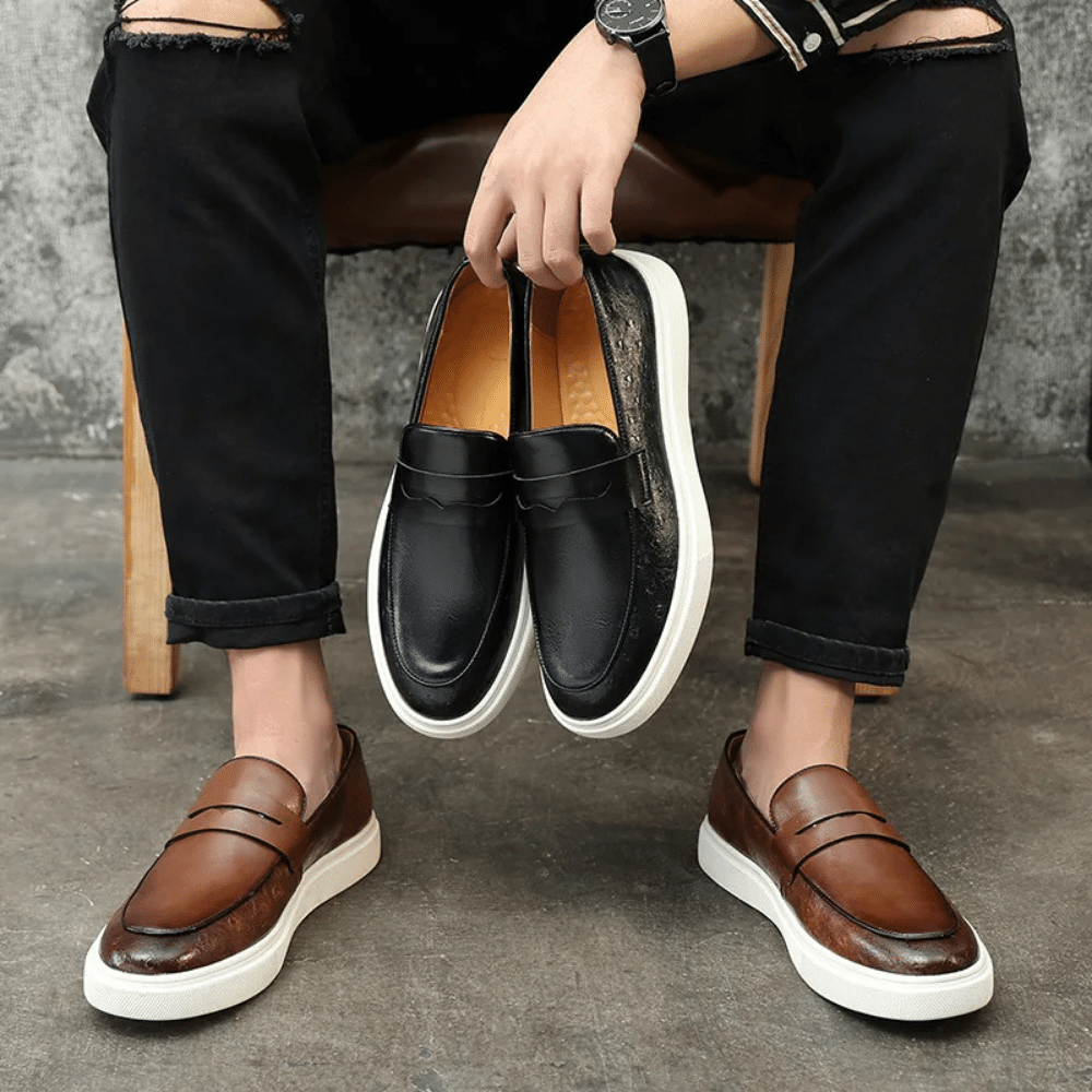 Leather Moccasin Slip-On for Men by Norva