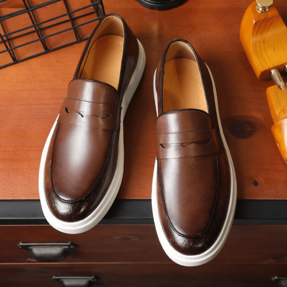 Leather Moccasin Slip-On for Men by Norva